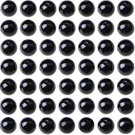 60шт. бусины из натурального черного оникса, класса AB, круглые, окрашенная и подогревом