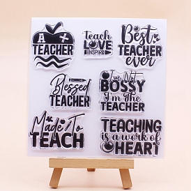 Teach Theme Clear Silicone Stamps, for DIY Scrapbooking, Photo Album Decorative, Cards Making, Stamp Sheets