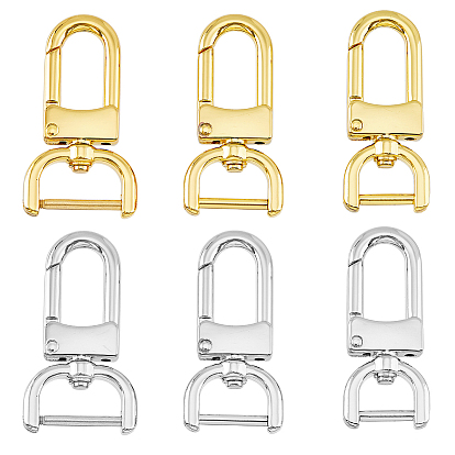 6шт. 6 стили поворотные застежки из цинкового сплава, поворотный карабин-лобстер, шикарная ювелирная фурнитура