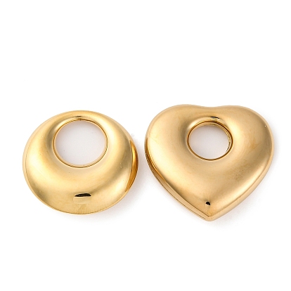 316 хирургические подвески из нержавеющей стали, ионное покрытие (ip), реальный 18 k позолоченный, сердце и круглое кольцо