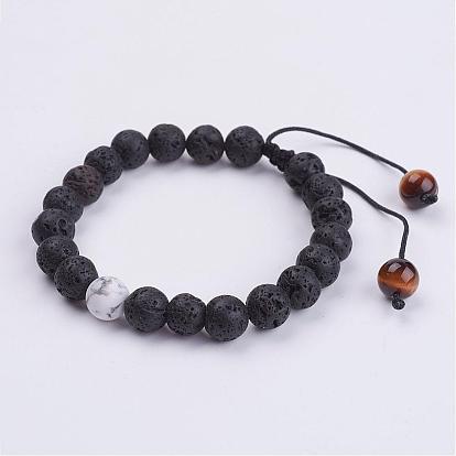 Edelstein geflochtenen Perlen Armbänder, mit Nylonfaden