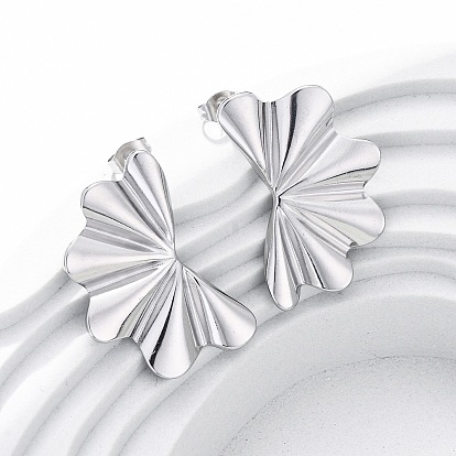 304 серьги-гвоздики из нержавеющей стали для женщин, вентилятор, слева и справа