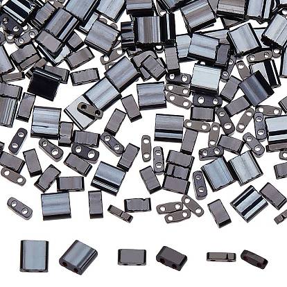 300 шт. 3 стиль 2 непрозрачный стеклянный бисер с отверстием, прямоугольные