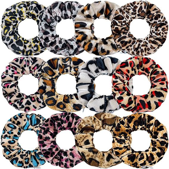 Тканевые резинки для волос для женщин и девочек, рисунок для леопарда