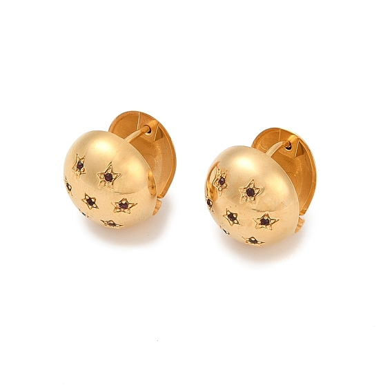 304 из нержавеющей стали горный хрусталь серьги обруча, круглые