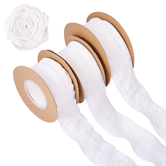 3рулоны 3стили мятая полиэстеровая лента, аксессуары для одежды, для упаковки подарков