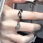 Alloy Rhinestone Cuff Open Rings, Nuggets