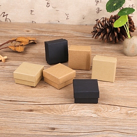 Square Cardboard Earring Jewelry Gift Boxes, with Sponge Inside