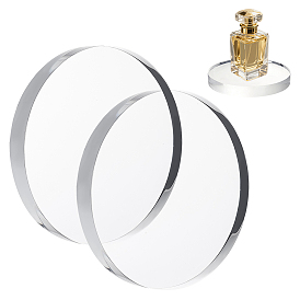 2Pcs Transparent Acrylic Board, Flat Round