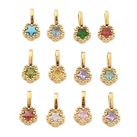 304 прелести нержавеющей стали, со стразами, ионное покрытие (ip), звезда, реальный 14 k позолоченный