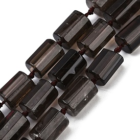 Natural Smoky Quartz Beads Strands, Faceted, Column