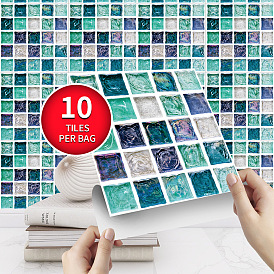 10 pieces of tile sticker fashion mosaic tile stickers kitchen waterproof removable wall stickers bedroom floor stickers