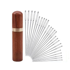 Stainless Steel Needles, with Wooden Needle Storage Box