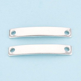 925 подвески из стерлингового серебра, звенья изогнутого прямоугольника, штамповка пустой метки