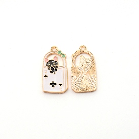 Zinc Alloy Enamel Penadnt, with Cat Pattern