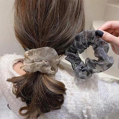 Chic Bun Hair Tie with Rhinestone Decor for Women - Elegant and High-end Ponytail Holder
