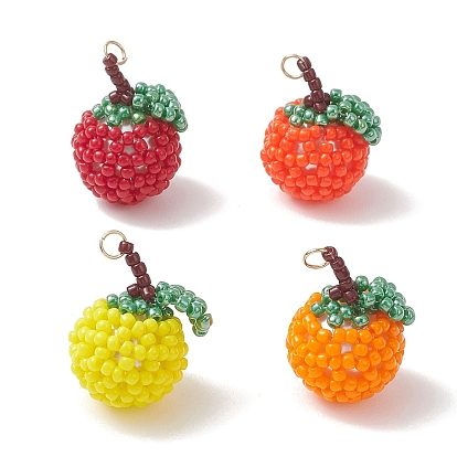 Подвески из стеклянных бусин оранжевого цвета, с 304 кольцами из нержавеющей стали, реальный 18 k позолоченный