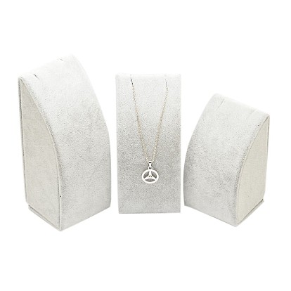 Дерево ожерелье прямоугольник отображает, обтянута бархатом, 9~13x5x5 см