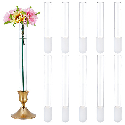 10шт. 2 стили стеклянных трубчатых ваз, украшения, с 10шт. силиконовых термостойких чехлов