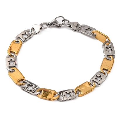 201 Stainless Steel Mariner Star Link Chain Bracelets, with 304 Stainless Steel Clasps