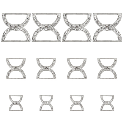 12 шт 3 стили сплав стразы нижнее белье ремень регулировка пряжки, обруч для ползунка бюстгальтера, двойная форма d