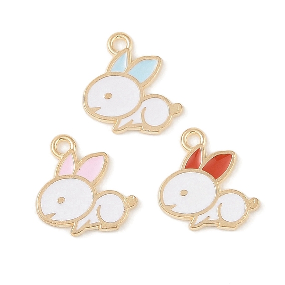 Подвески из эмали и сплава, золотой свет, очарование кролика