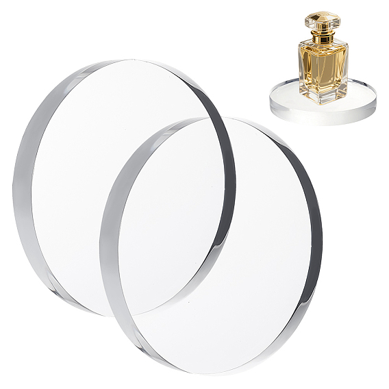 2Pcs Transparent Acrylic Board, Flat Round