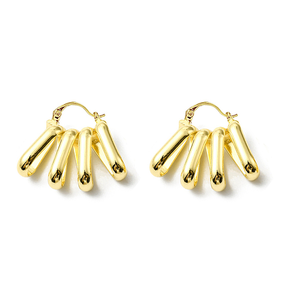 Овальные серьги-кольца с волнистым покрытием из латуни, без свинца и без кадмия