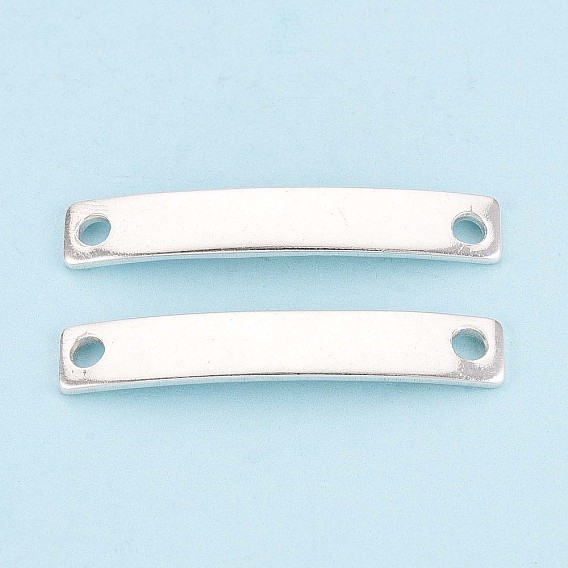 925 подвески из стерлингового серебра, звенья изогнутого прямоугольника, штамповка пустой метки