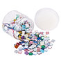 Glass Cabochons, with Glitter Powder, Square