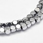 Гальванизировать немагнитных синтетический гематит бисер пряди, граненый куб, сгладить, 2x2x2 мм, отверстие : 1 мм, около 200 шт / нитка, 16 дюйм