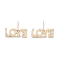 Word LOVE Alloy Studs Earrings for Women, with 304 Stainless Steel Pins