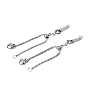 Extensor de cadena ajustable de acero inoxidable, con encanto del corazón