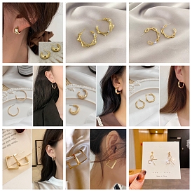 Alloy Earrings for Women, with 925 Sterling Silver Pins