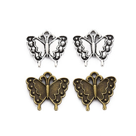 Сплавочные сеттинги для кулона, тибетский стиль, без кадмия и без свинца, бабочка