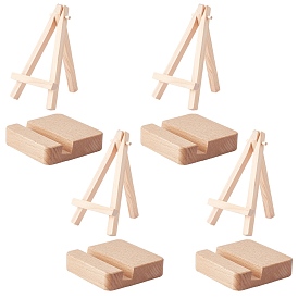 Olycraft Wooden Easels & Beech Wood Mobile Phone Holders, For Arts and Crafts DIY Painting Projects, Triangle