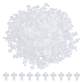510 шт прозрачные акриловые бусины, блеск порошок, крестик