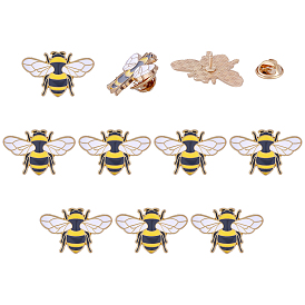 10Pcs Bees Enamel Pin, Painting Alloy Badge for Backpack Clothes