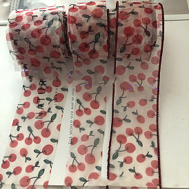 Printed Organza Ribbon, for Bowknot Tie, Sew on Hair Barrette Accessories