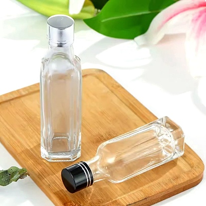 Стеклянная бутылка, для контейнеров для бус, серебряная крышка