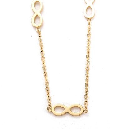 304 ожерелья с подвесками «бесконечность» из нержавеющей стали., с кабельными цепями и когтями омара застежками