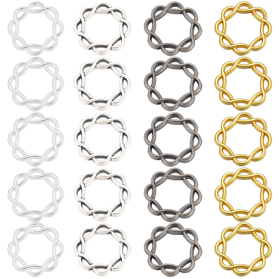 100шт 4 цвета сплава бусины рамка, цветок