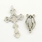 Link Chandelier Component Findings Center Piece Sets, Alloy Crucifix Cross Pendants and Virgin Links, For Easter Rosary Necklace Making, Lead Free