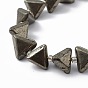 Chapelets de perles pyrite naturelles , avec des perles de rocaille, triangle