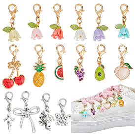 23шт. 16 стили подвесных украшений из акрила и сплава, для украшения сумки, разнообразные