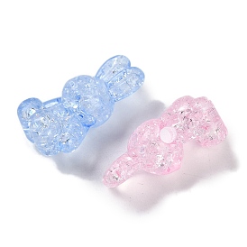 Transparent Crackle Acrylic Beads, Rabbit