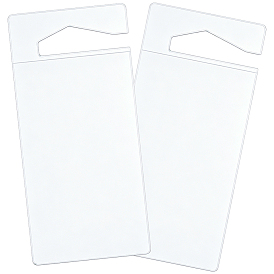 2Pcs Transparent PVC Hanging Card Holder, Rectangle