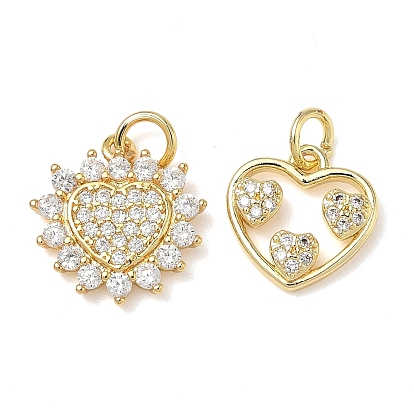 Латунные микропаве прозрачные кубические циркониевые подвески, с целью перехода в кольце, сердце прелести, без свинца и без кадмия, долговечный, стойки покрытие