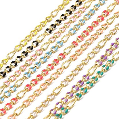 Цепи из латунной эмали ручной работы с овальными звеньями, с катушкой, долговечный, пайки, без свинца и без кадмия, реальный 18 k позолоченный