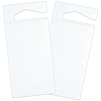 2Pcs Transparent PVC Hanging Card Holder, Rectangle